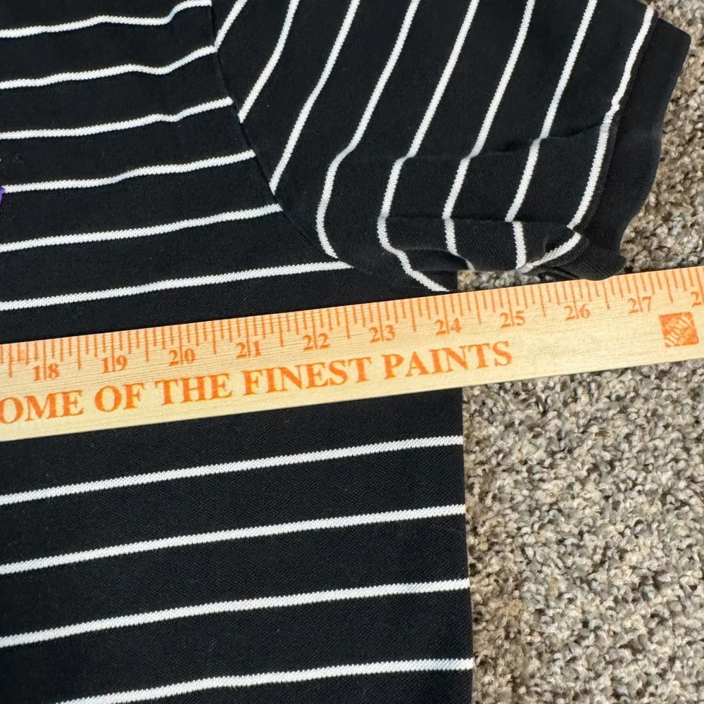 Polo Ralph Lauren Mens XXL Striped Pima Stretch Mesh Polo Shirt Black White Pony